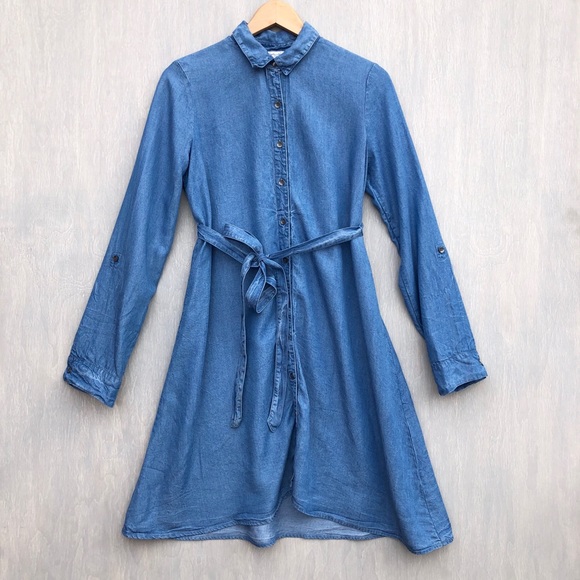 Splendid Dresses & Skirts - Splendid chambray shirt dress tab sleeve S